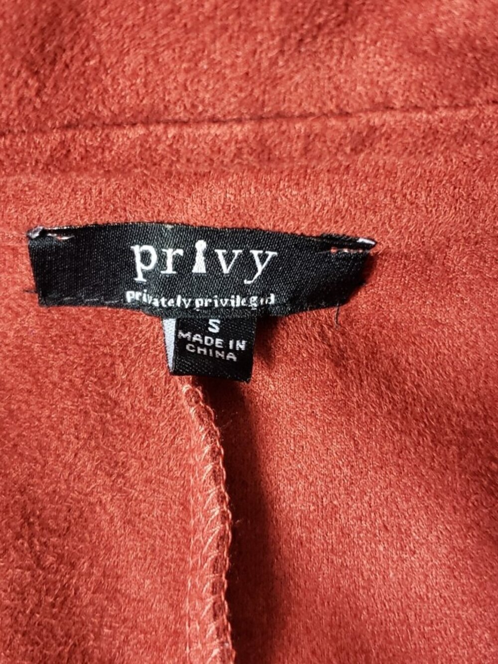 Privy Womens Sleeveless Suede Zip-Up Vest Dress W/Pockets Red Rust Small - Picture 4 of 12